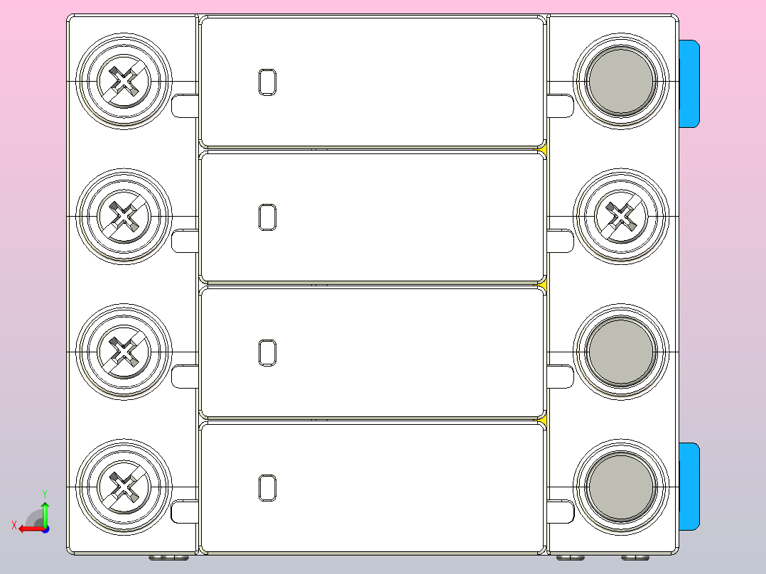 NXU-IIG E 40-65 3P&amp;N电涌保护器外形安装尺寸图20240506后视图