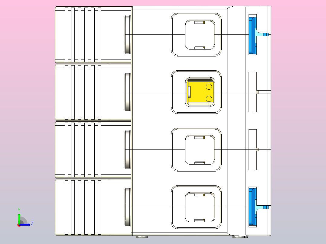 NXU-IIG E 40-65 3P&amp;N电涌保护器外形安装尺寸图20240506左视图