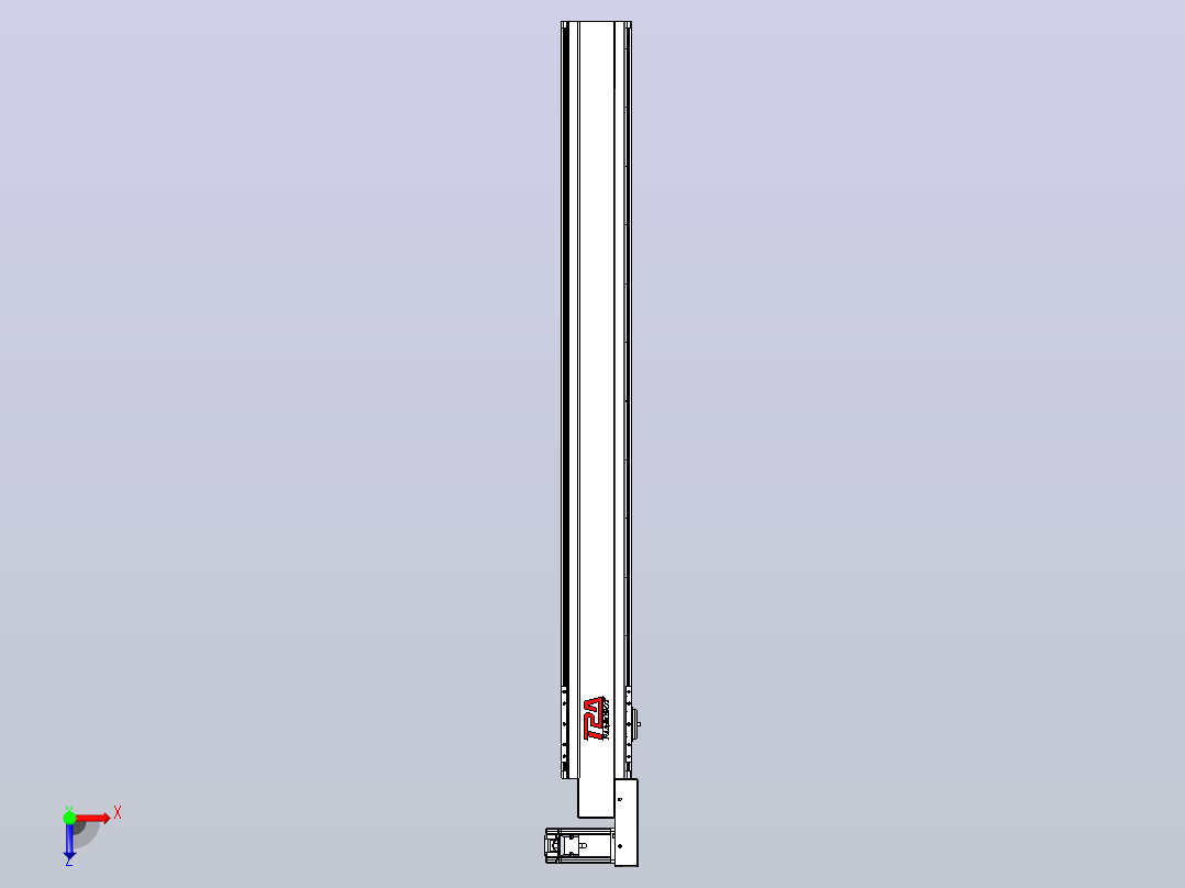 皮带直线轴半封闭可选导轨TPA-HNB-120D-110-L1050-MR-Y-P40-N3俯视图