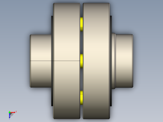GB╱T 5014-2017[LX型弹性柱销联轴器（基本型）YA 20×52／YA 20×52]俯视缩略图