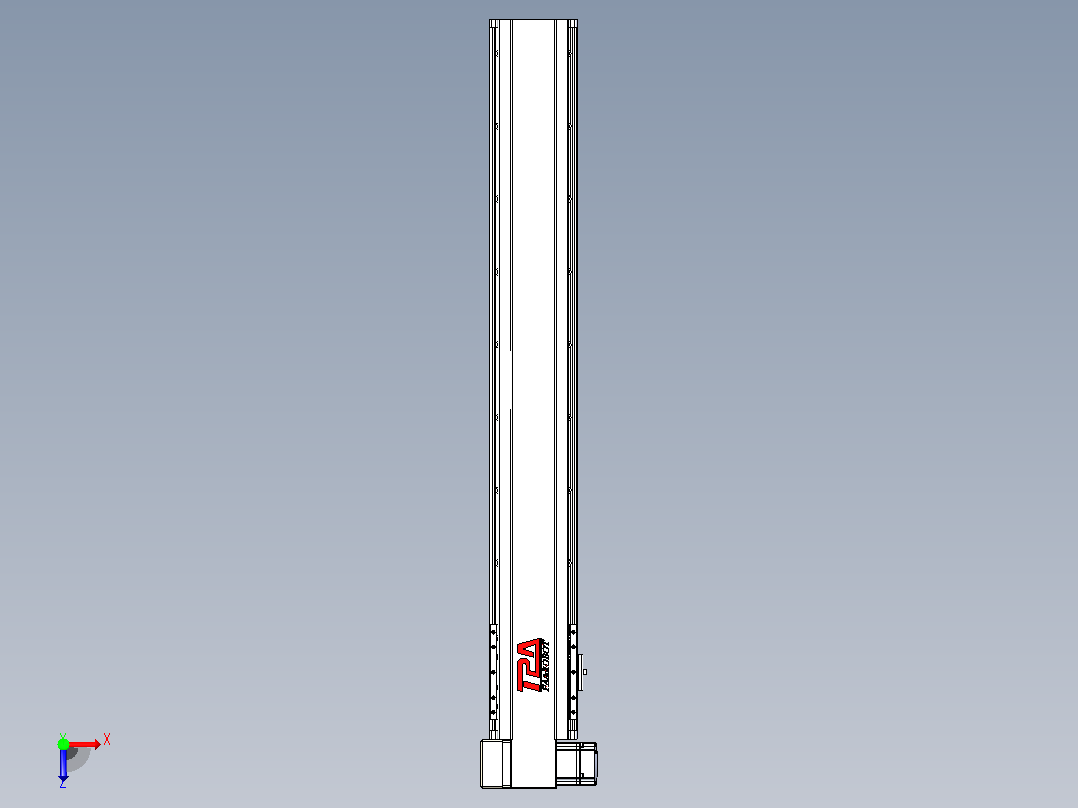 皮带直线轴半封闭可选导轨TPA-HNB-120D-110-L750-LP-C-P40-N3俯视图