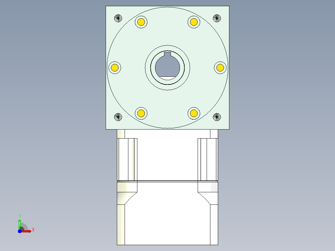 22PW110双孔 PGH90-L1 19-70-90-M6 PW110转向器 直径22双孔输出 带90斜齿行星减速机前视图