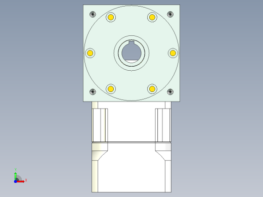 22PW110双孔 PGH90-L1 19-70-90-M6 PW110转向器 直径22双孔输出 带90斜齿行星减速机前视缩略图