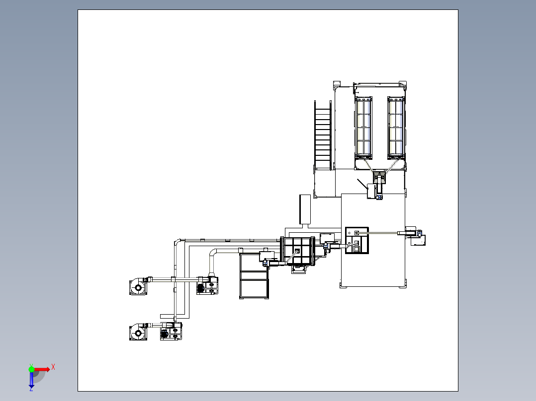 米精炼厂食品加工生产线 IGS格式俯视图