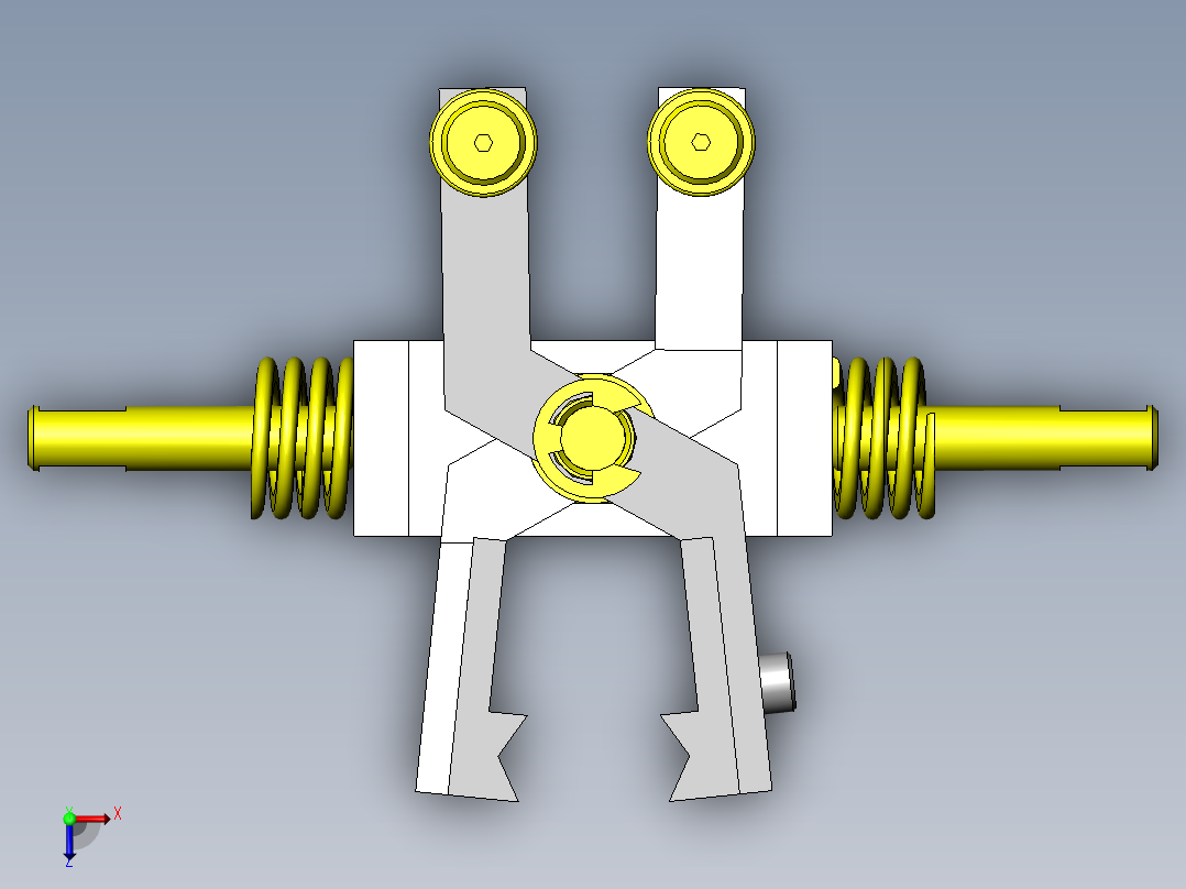 跟随工件位置的加紧治具俯视图
