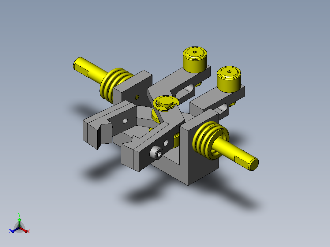 跟随工件位置的加紧治具正等轴测图