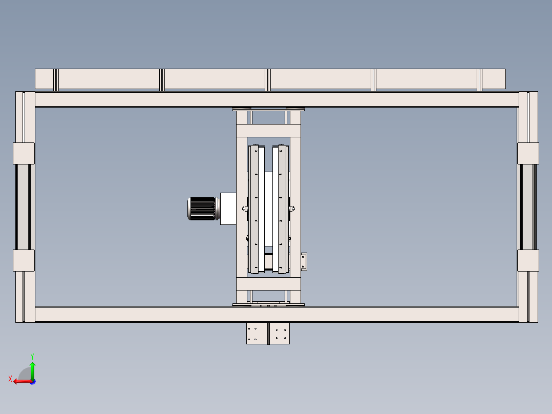 1250型支架式水洗设备3D模型后视图