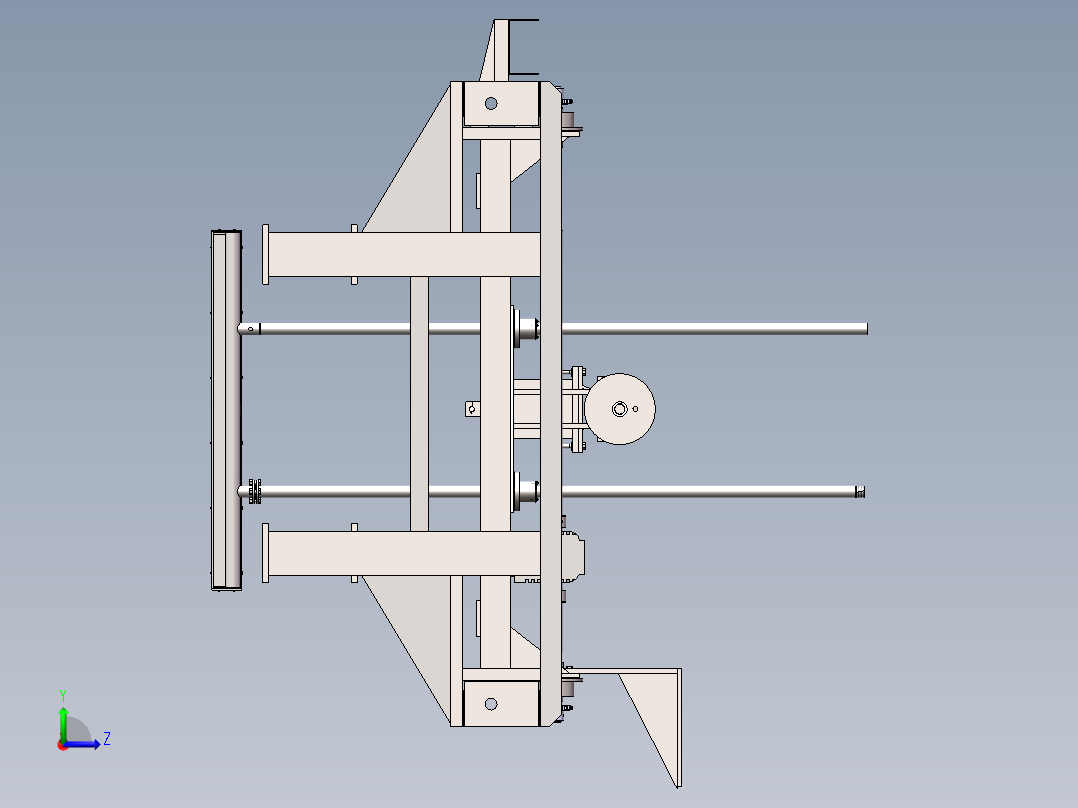 1250型支架式水洗设备3D模型左视图