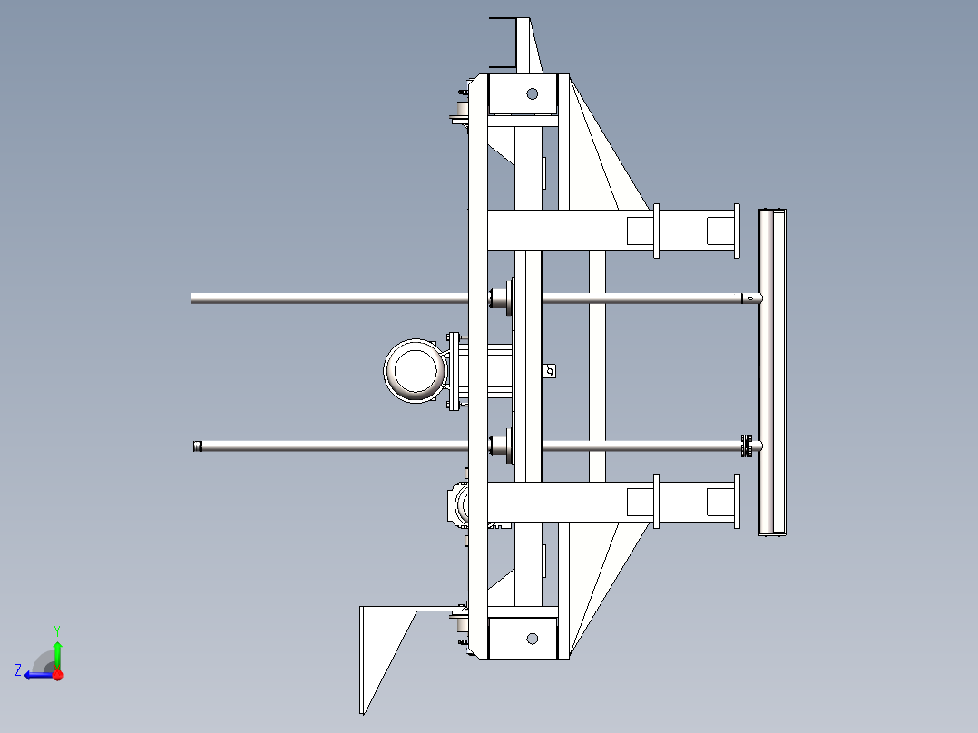 1250型支架式水洗设备3D模型右视图