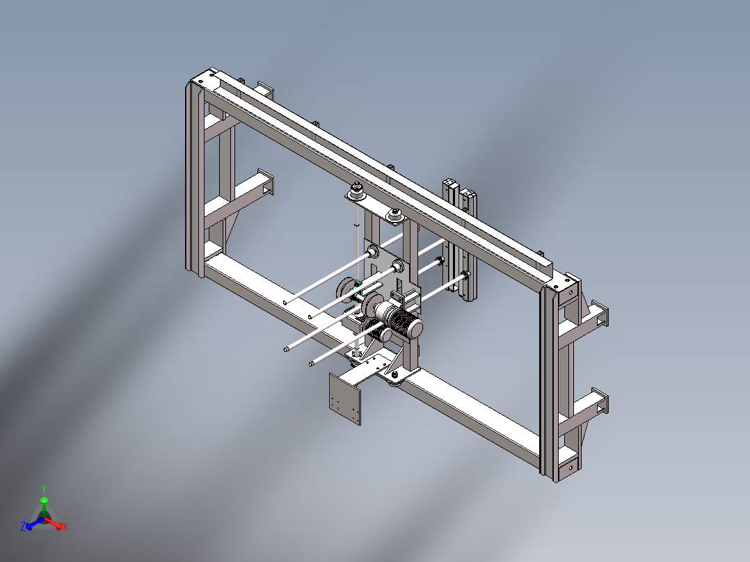 1250型支架式水洗设备3D模型正等轴测图