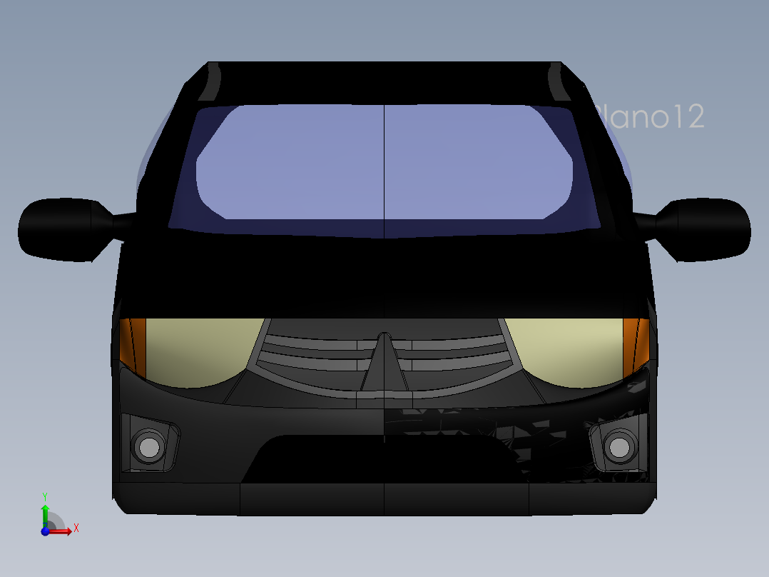 三菱（日本公司）汽车3D模型前视图
