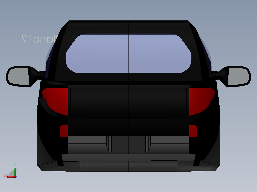 三菱（日本公司）汽车3D模型后视图
