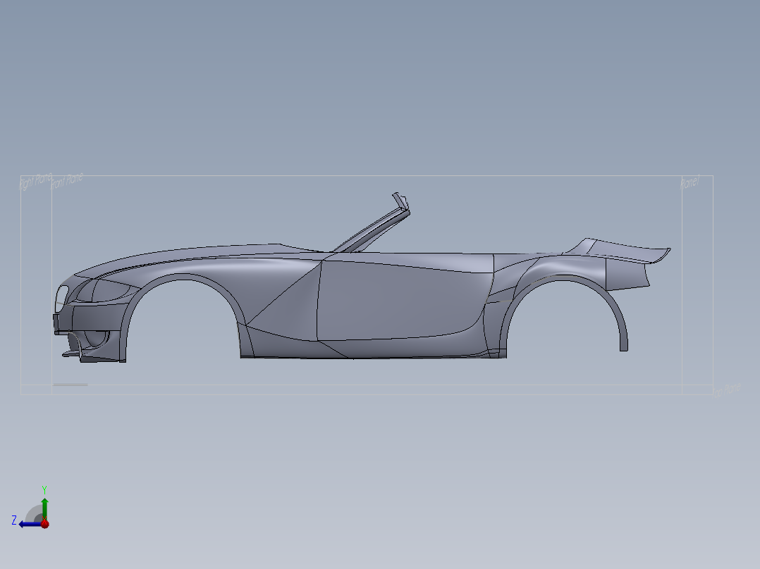 宝马Z4的车身外壳设计右视图