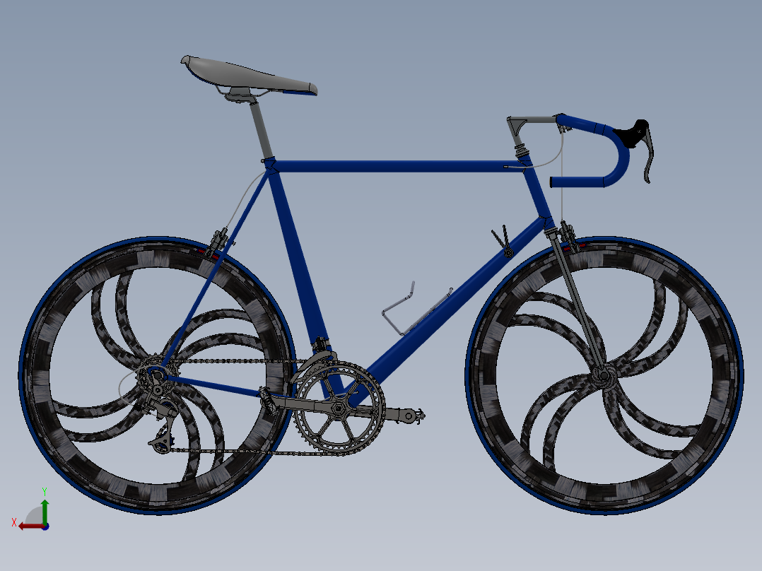 SW2011设计的自行车模型后视图