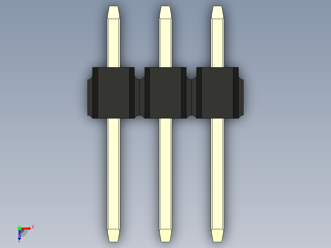 彩色公头100mil（2.54mm）系列-DS1021_black_2x03p_100mil_Type1_rev1.0俯视图