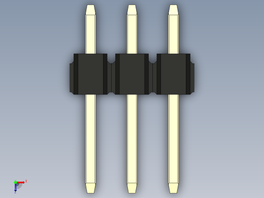 彩色公头100mil（2.54mm）系列-DS1021_black_2x03p_100mil_Type1_rev1.0俯视缩略图