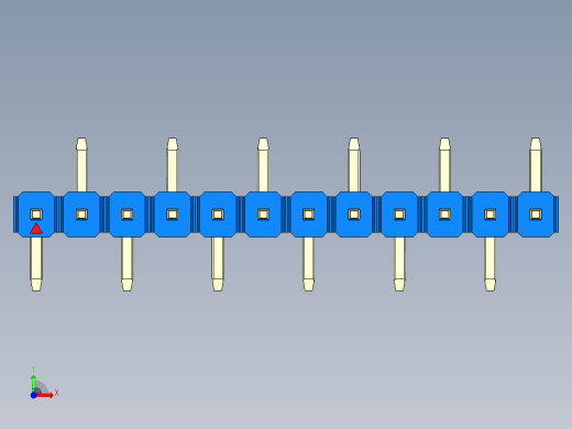 彩色公排针 100mil 2.54mm 系列-DS1022_blue_12p_100mil_Type_SMT_R2_rev1.0前视缩略图