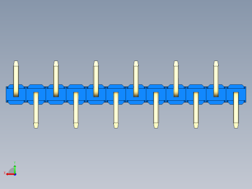彩色公排针 100mil 2.54mm 系列-DS1022_blue_12p_100mil_Type_SMT_R2_rev1.0后视缩略图