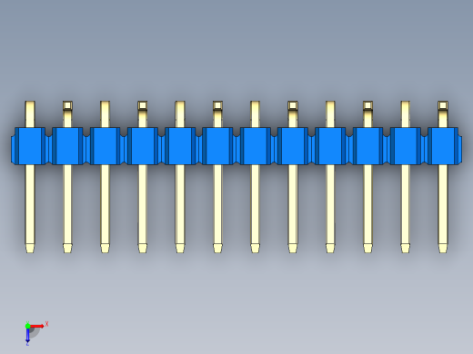 彩色公排针 100mil 2.54mm 系列-DS1022_blue_12p_100mil_Type_SMT_R2_rev1.0俯视缩略图