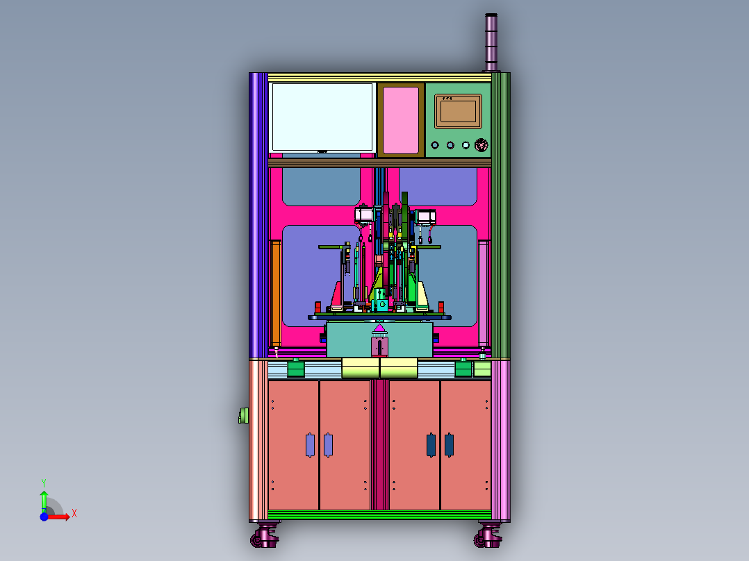 汽车线束卷转台式缠胶布机前视图