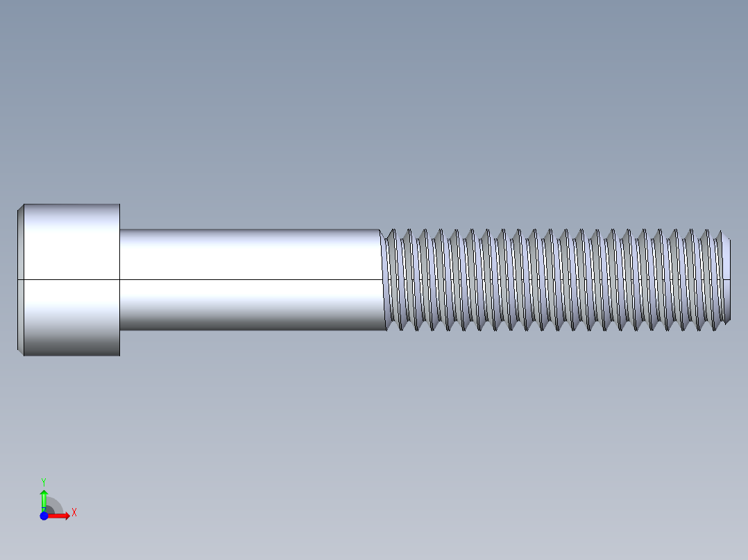 粗螺纹 SHCS 螺钉-SHCS 0.5.x13x3.STEP前视图
