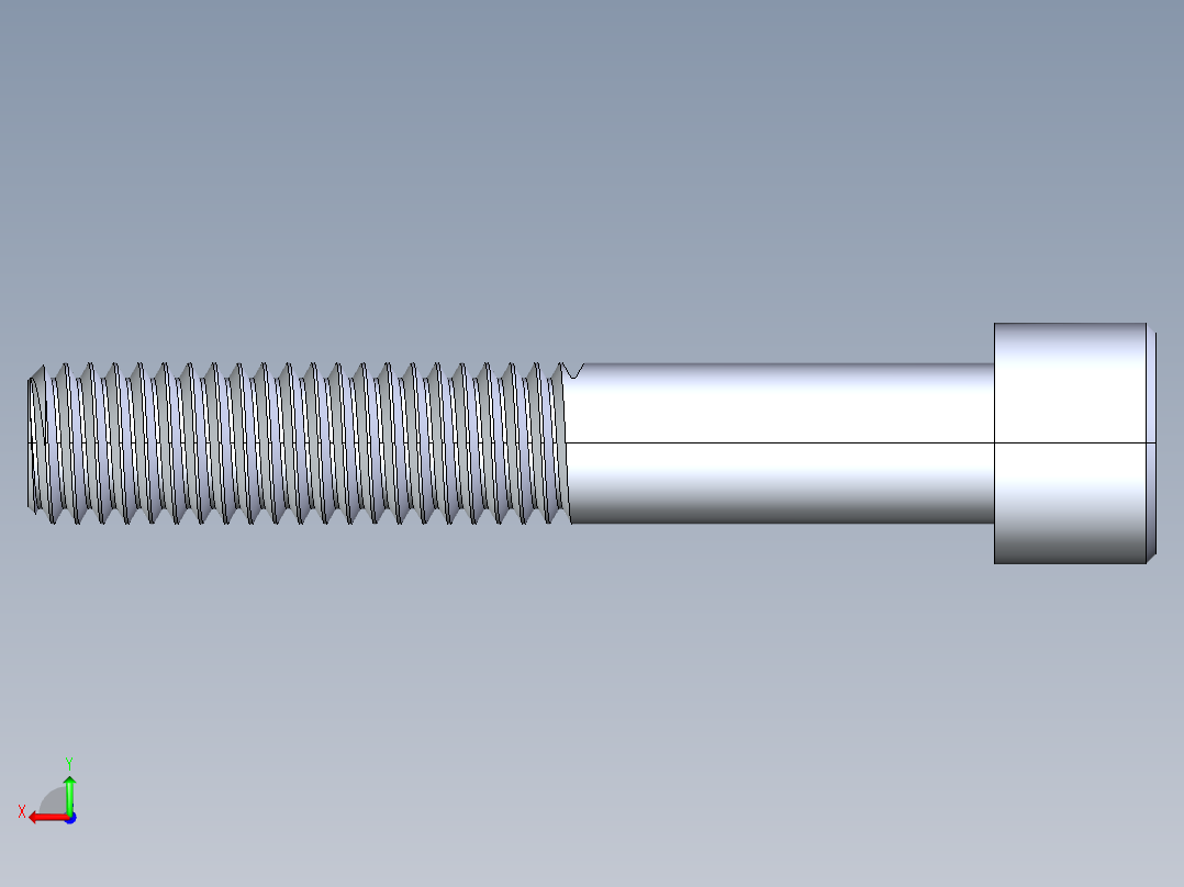 粗螺纹 SHCS 螺钉-SHCS 0.5.x13x3.STEP后视图