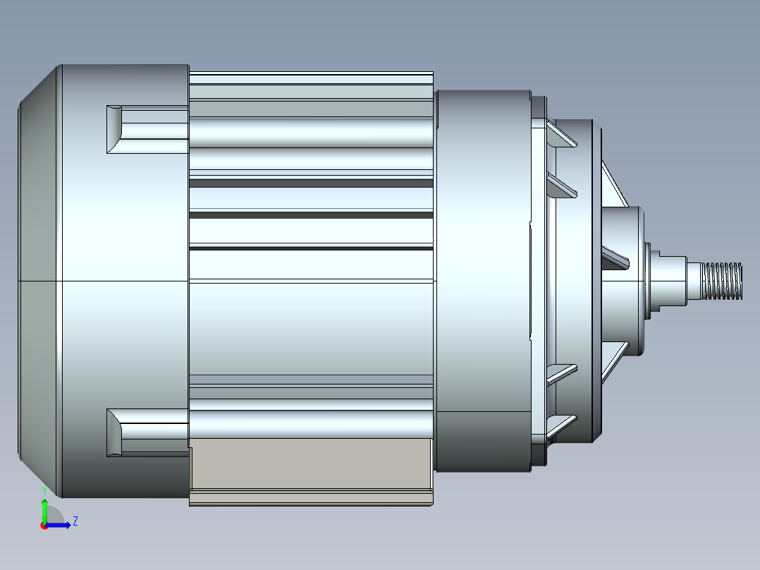 750 瓦 (1 HP) 电机 BLDC，带行星齿轮系统，减速比 51左视图