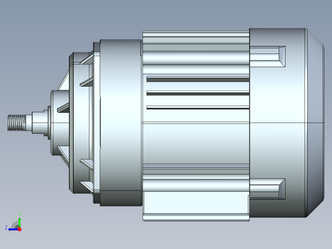 750 瓦 (1 HP) 电机 BLDC，带行星齿轮系统，减速比 51右视图
