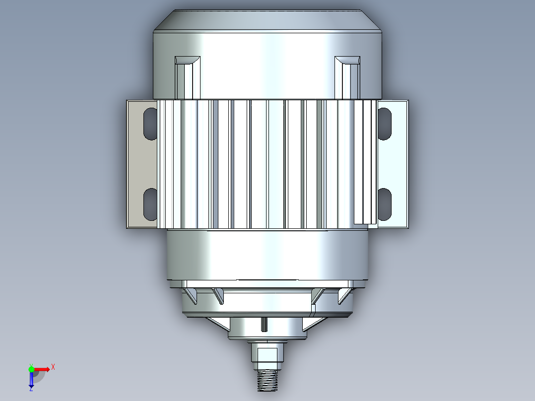 750 瓦 (1 HP) 电机 BLDC，带行星齿轮系统，减速比 51俯视图