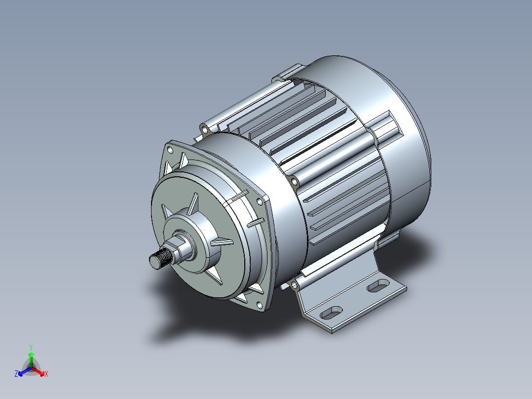 750 瓦 (1 HP) 电机 BLDC，带行星齿轮系统，减速比 51正等轴测图