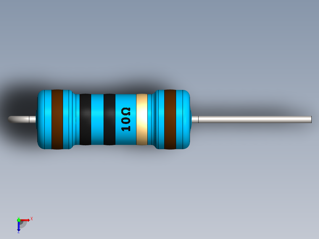 电容器 二极管 电阻器-Resistor Vertical 10 Ohm 1W主视图