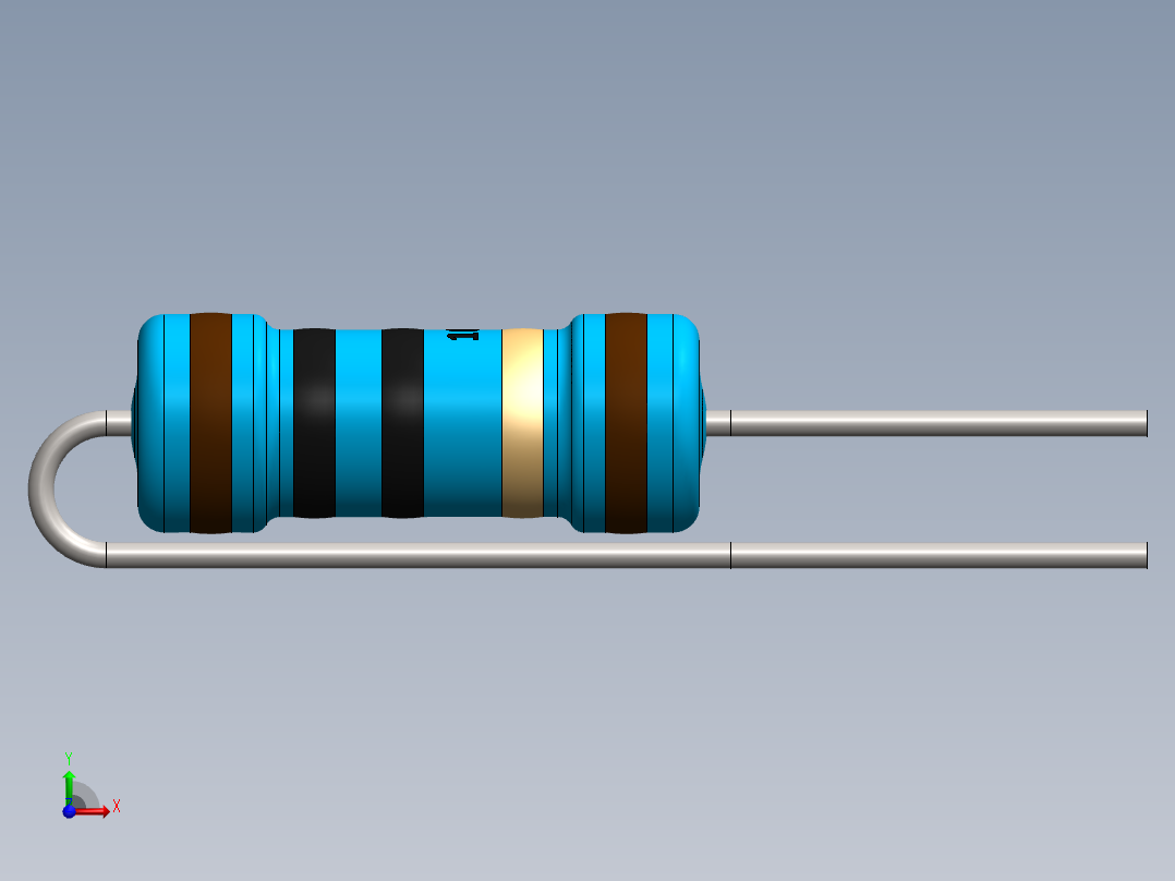 电容器 二极管 电阻器-Resistor Vertical 10 Ohm 1W前视图