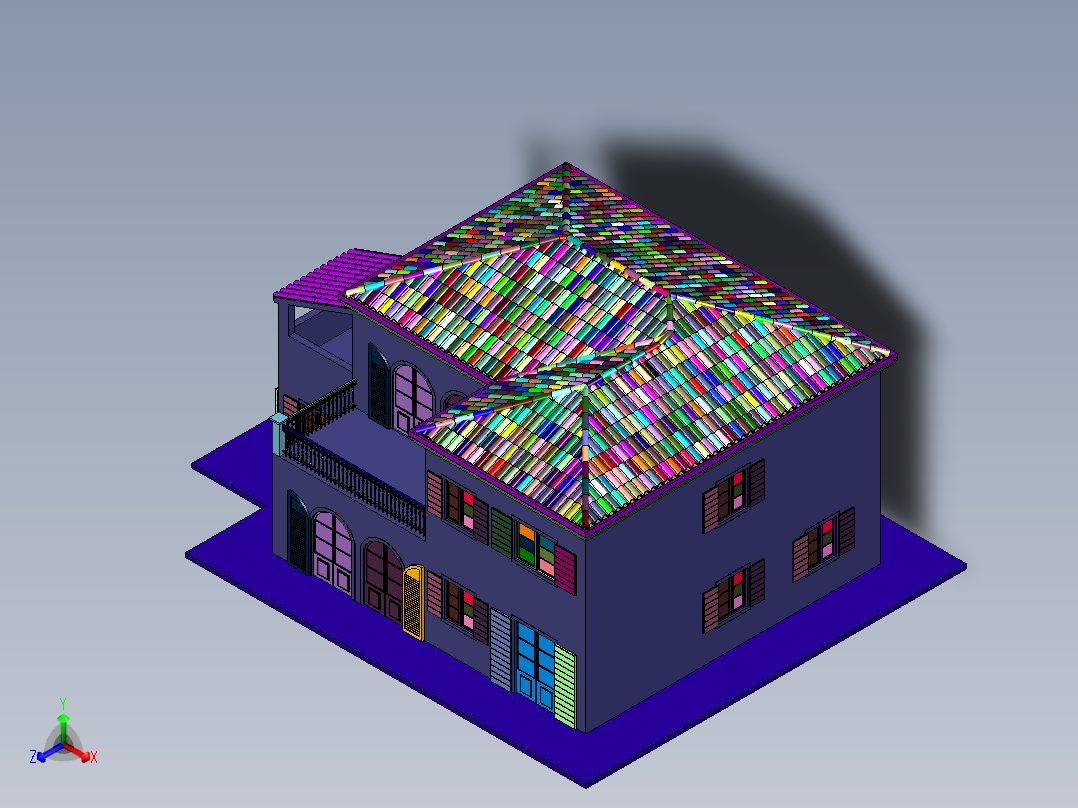 达姆斯之家家庭旅馆正等轴测图