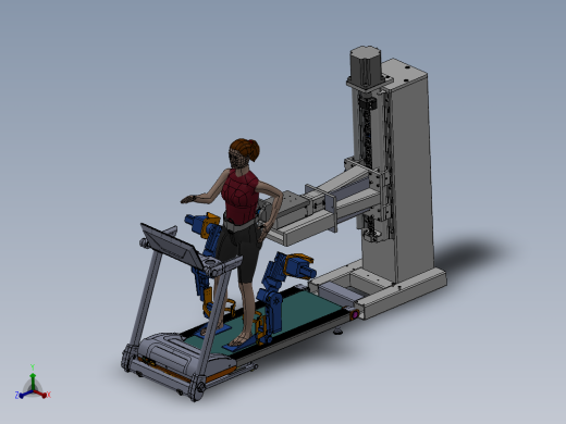 基于SW平板运动的外骨骼式下肢康复机器人（重力减重系统）设计（含三维图及CAD图纸）