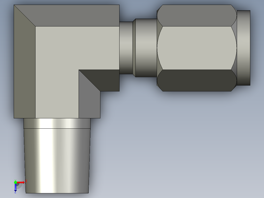 卡套式工业通用硬管接头4-4_cbu-s俯视图