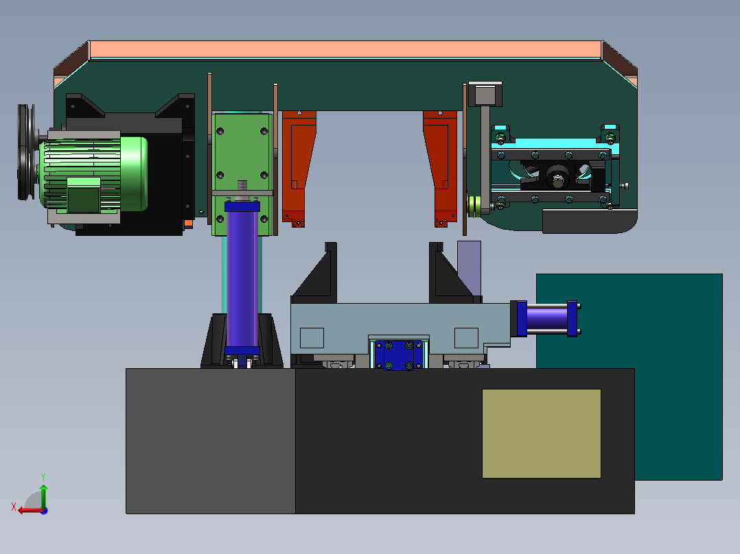锯床模型后视图