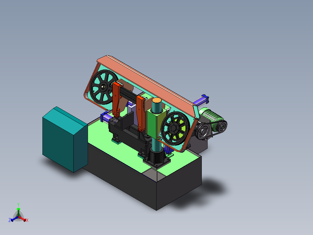 锯床模型正等轴测图