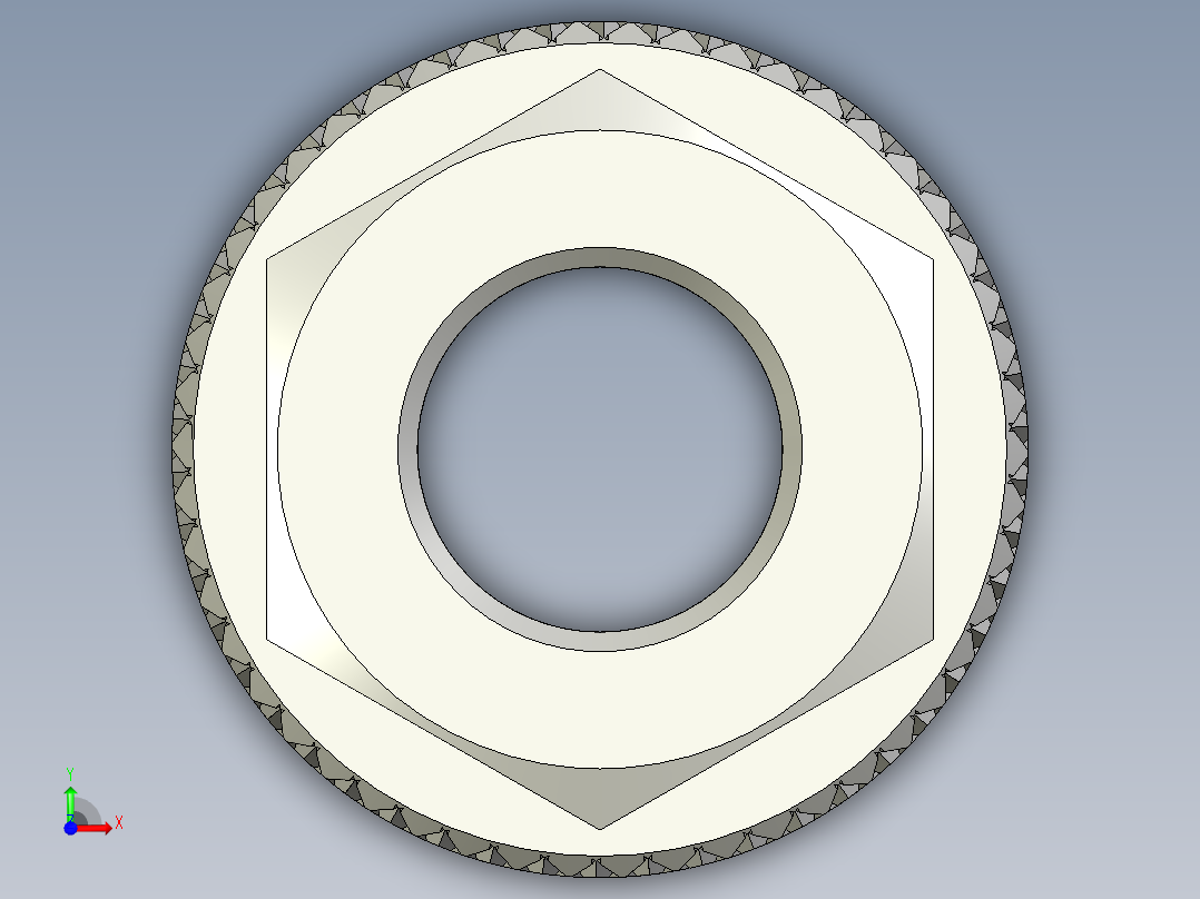 滚花螺母-M3 Knurled Nut前视图