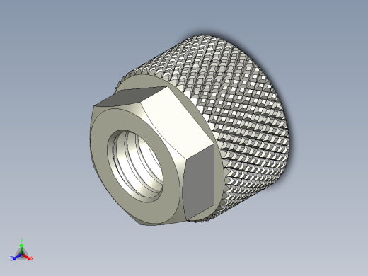 滚花螺母-M3 Knurled Nut正等轴测缩略图
