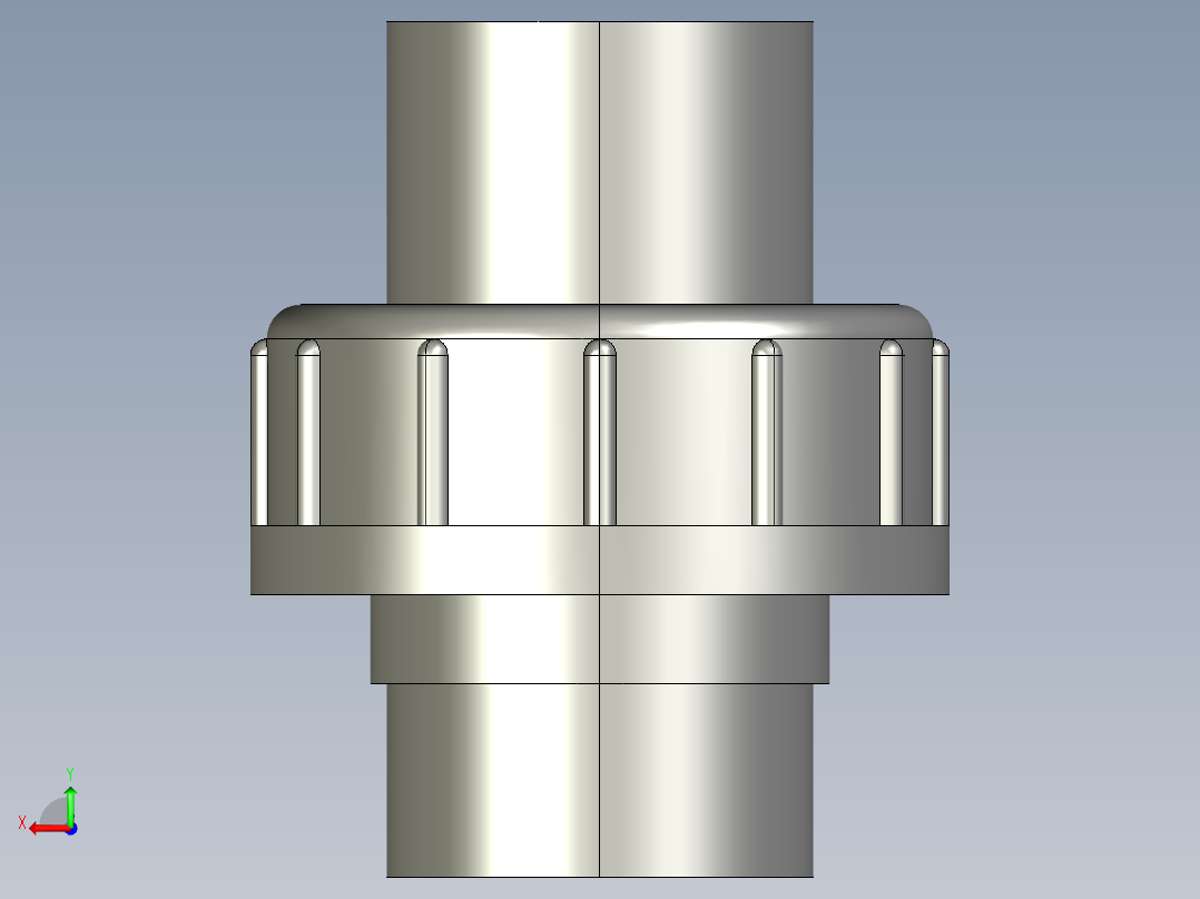 聚氯乙烯配件29-Sch80_Union T375_SxS_897-375-010_1in后视图