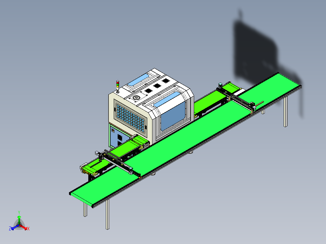 电池盖无尘布自动擦拭清洁设备正等轴测图