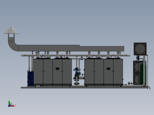 锅炉房-2.4MW燃气锅炉供暖系统sw14可编辑前视缩略图