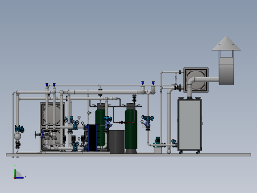 锅炉房-2.4MW燃气锅炉供暖系统sw14可编辑左视缩略图