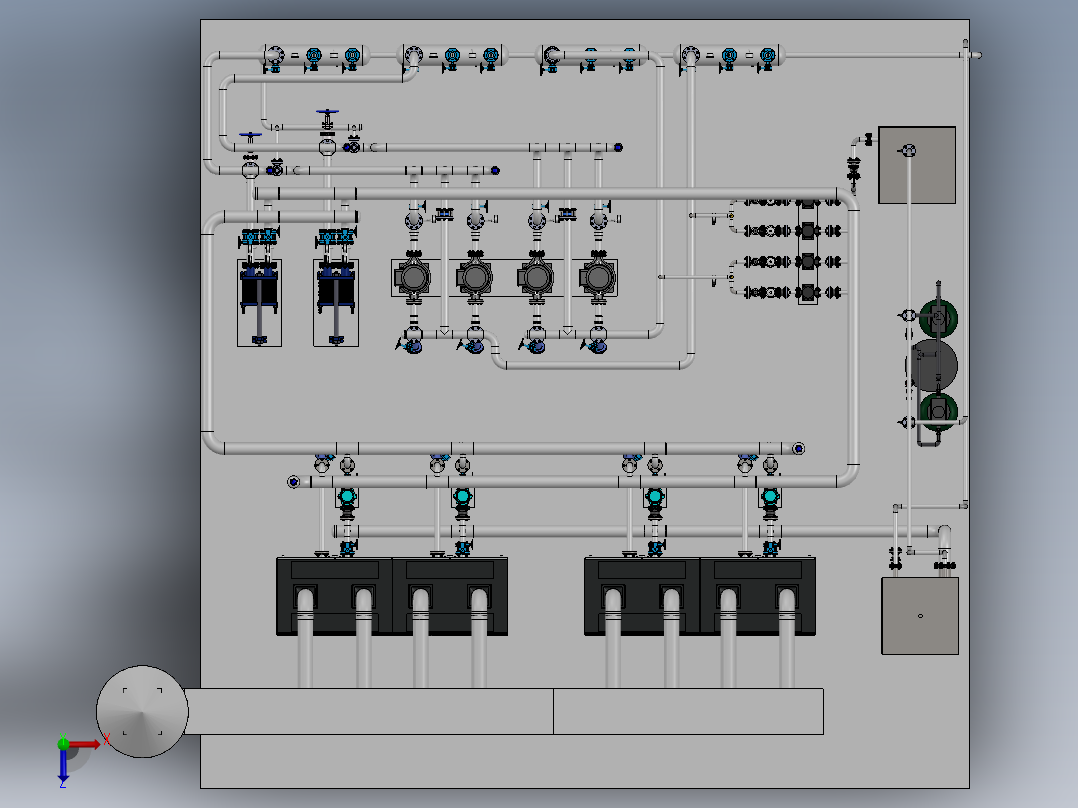 锅炉房-2.4MW燃气锅炉供暖系统sw14可编辑俯视图
