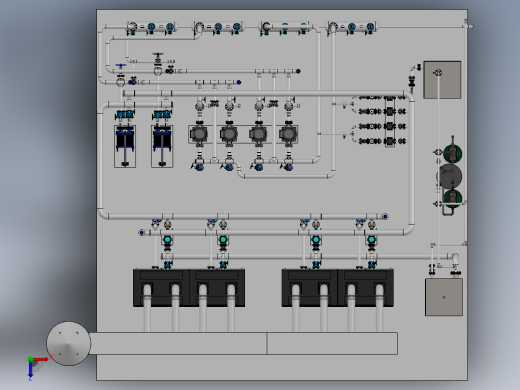 锅炉房-2.4MW燃气锅炉供暖系统sw14可编辑俯视缩略图
