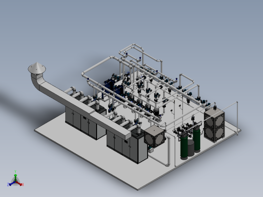 锅炉房-2.4MW燃气锅炉供暖系统sw14可编辑正等轴测缩略图