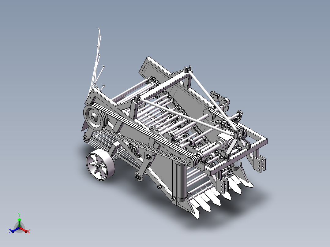 土豆马铃薯收获机sw20可编辑正等轴测图