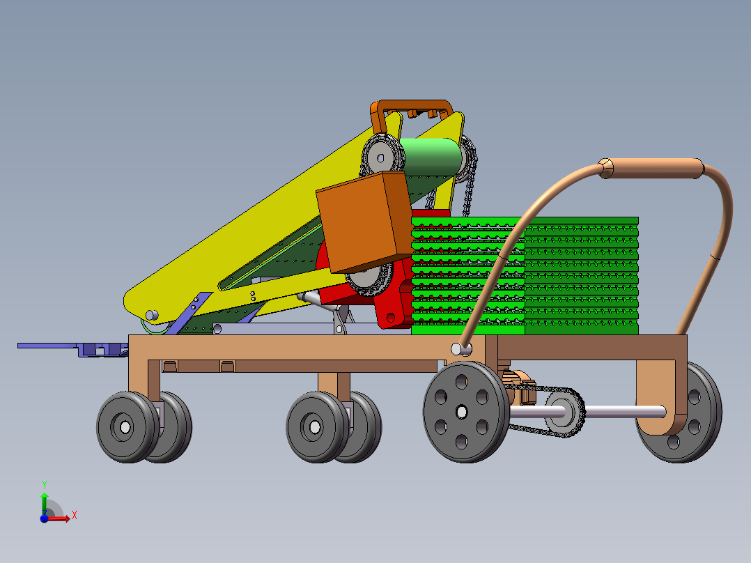 蔬菜收获机前视图