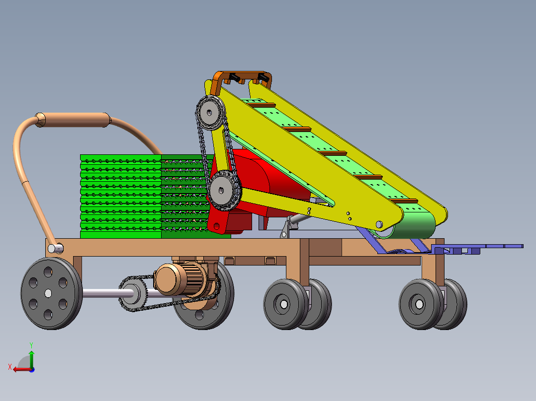 蔬菜收获机后视图