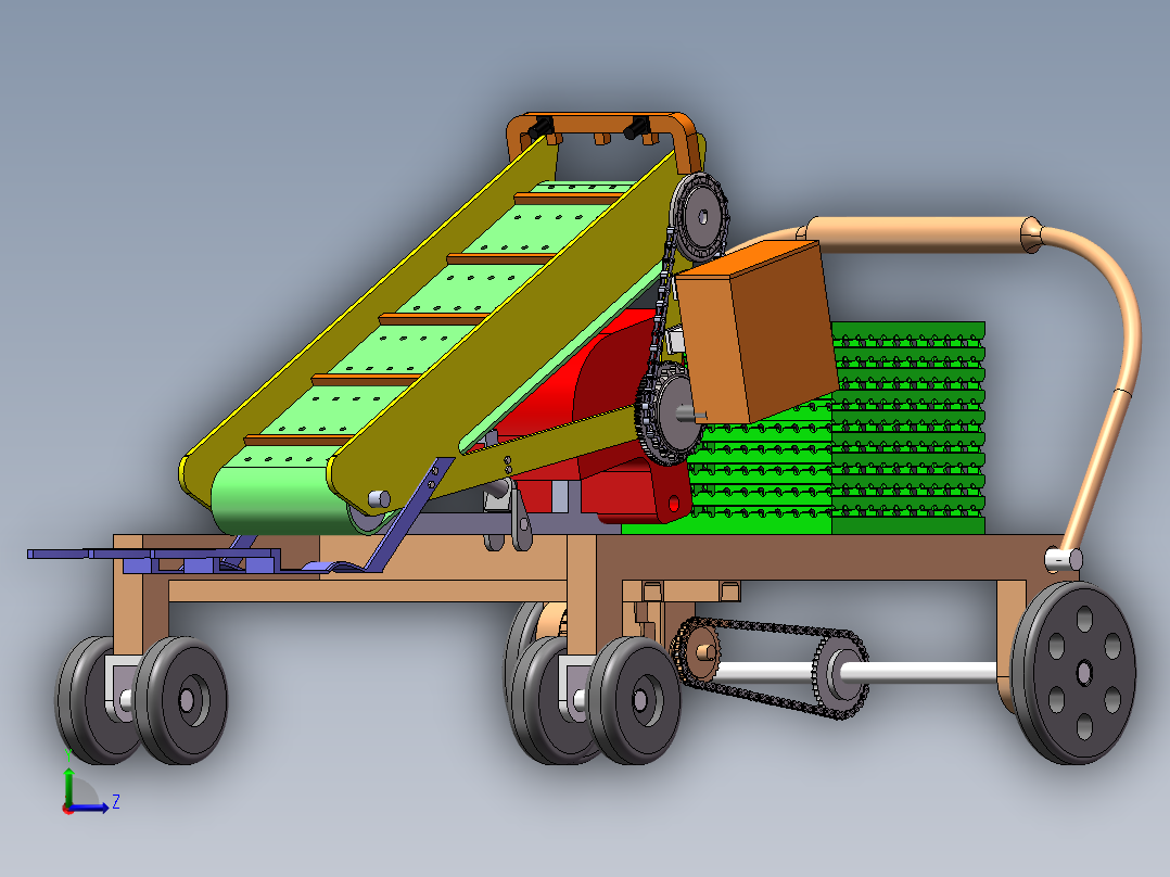 蔬菜收获机左视图